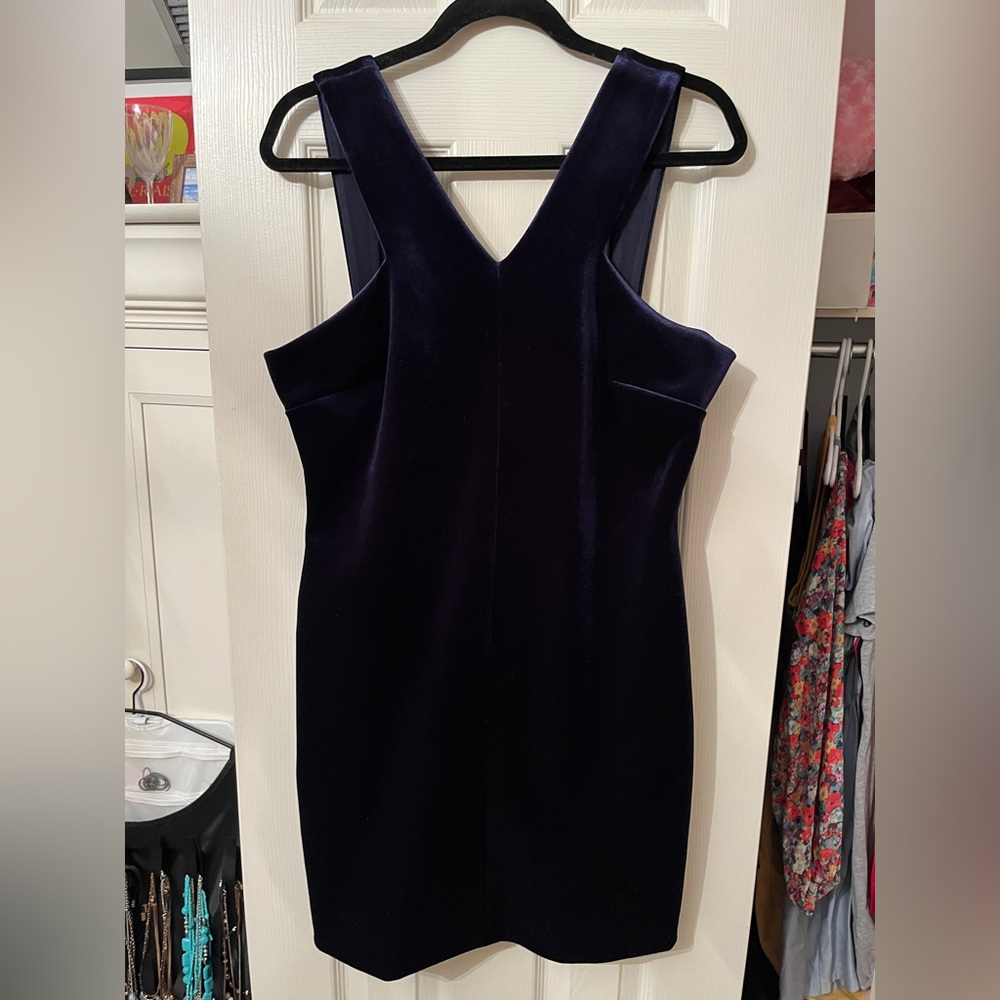 Navy velvet bodycon mini dresss